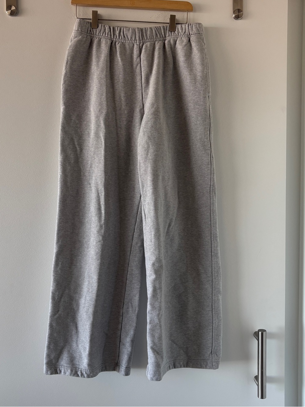 Good American Grey Wide Leg Sweat Pants Heavyweight